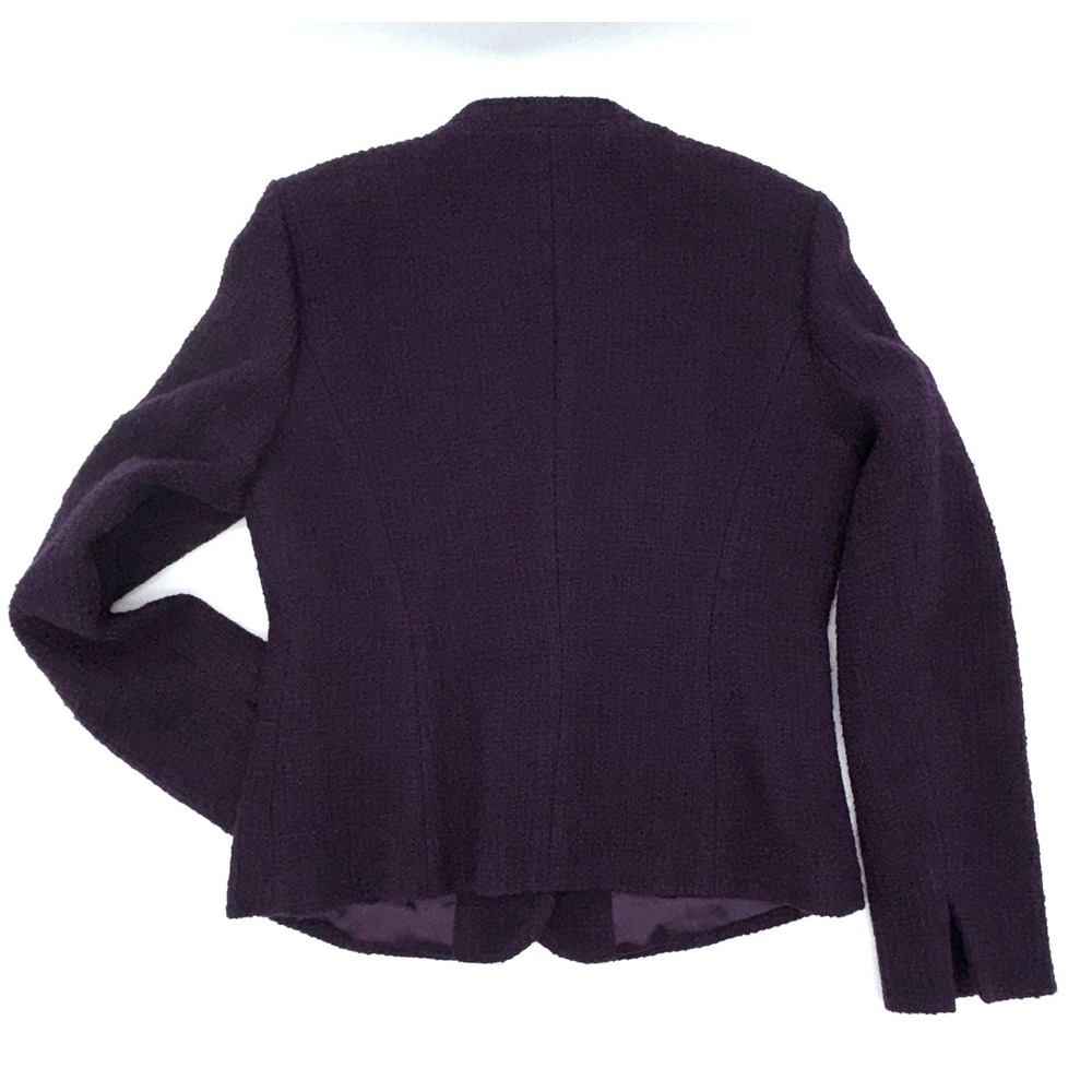 Sutton Studio Purple Boucle Blazer Embroidered Guipure Lace Lapel Women's Sz 10 - Picture 6 of 9